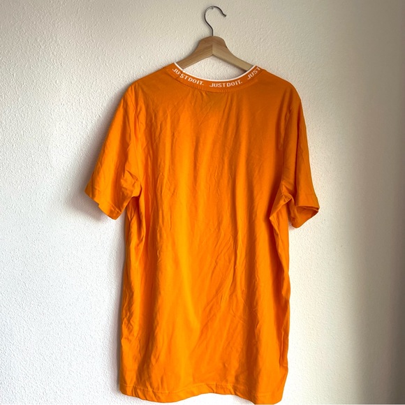 Nike Tee ‘Just Do It’ Knit Collar Short Sleeve Crewneck Orange Men’s Size XL - Picture 4 of 5